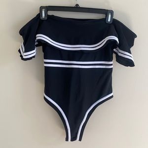 Swimsuit, off the shoulder, size medium